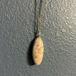 Handcrafted Indonesian Fossil Coral Pendant with Sterling Silver Chain